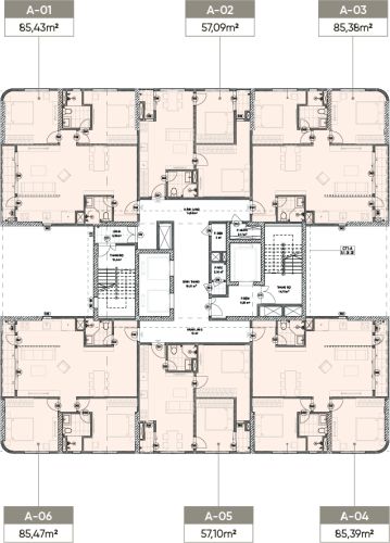 Mặt bằng tầng 4-23 tháp A